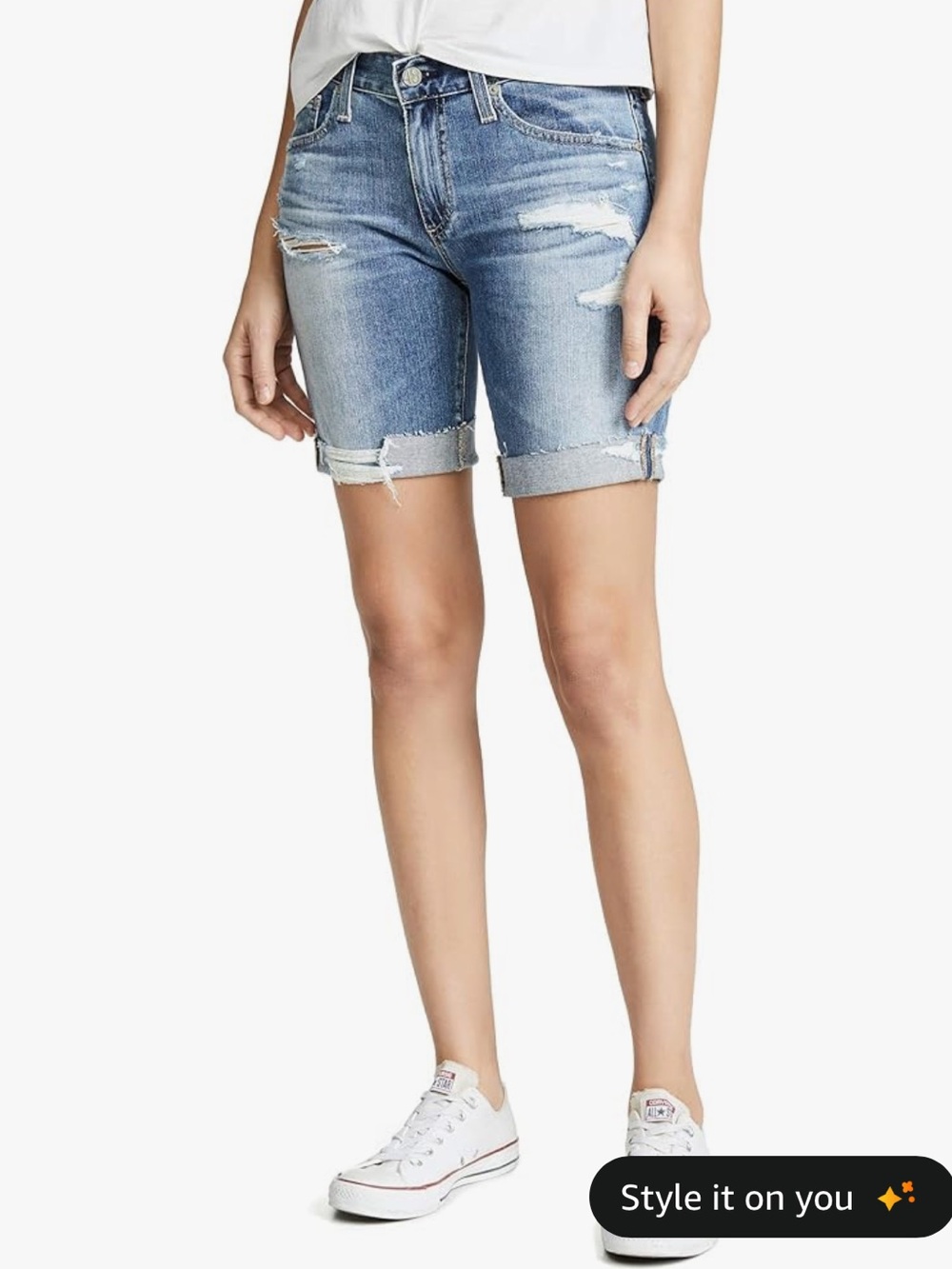 AG Adriano Goldschmied Light Indigo the Nikki relaxed short Denim 29